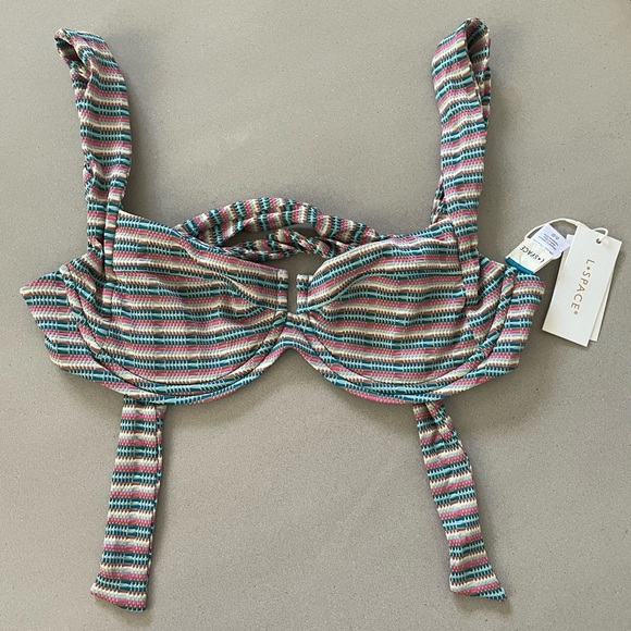 NWT L*Space Pique Stripe Camelia Top (D) & Camacho Bottom (L) - Picture 4 of 9